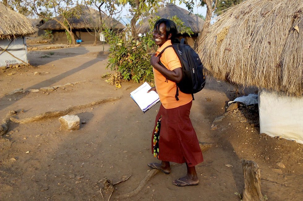 Grace is one of 80 gender-based violence "preventers" trained by CARE working in a refugee settlement in Uganda.